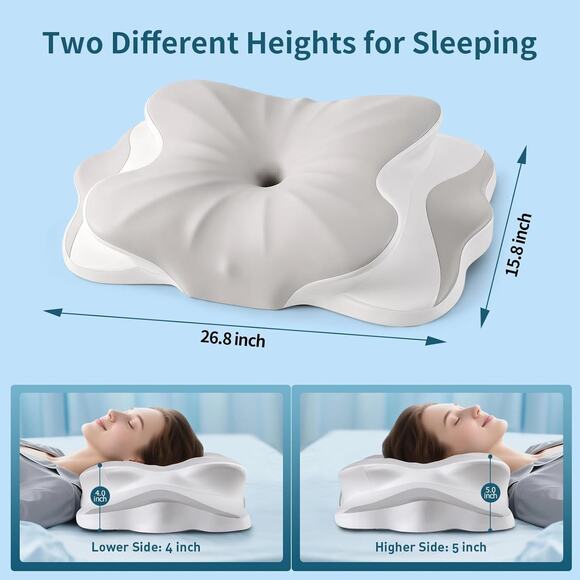 Cervical Neck Pillow - Neck Support Pillows for Sleeping, Contour Memory Foam - Picture 2 of 6